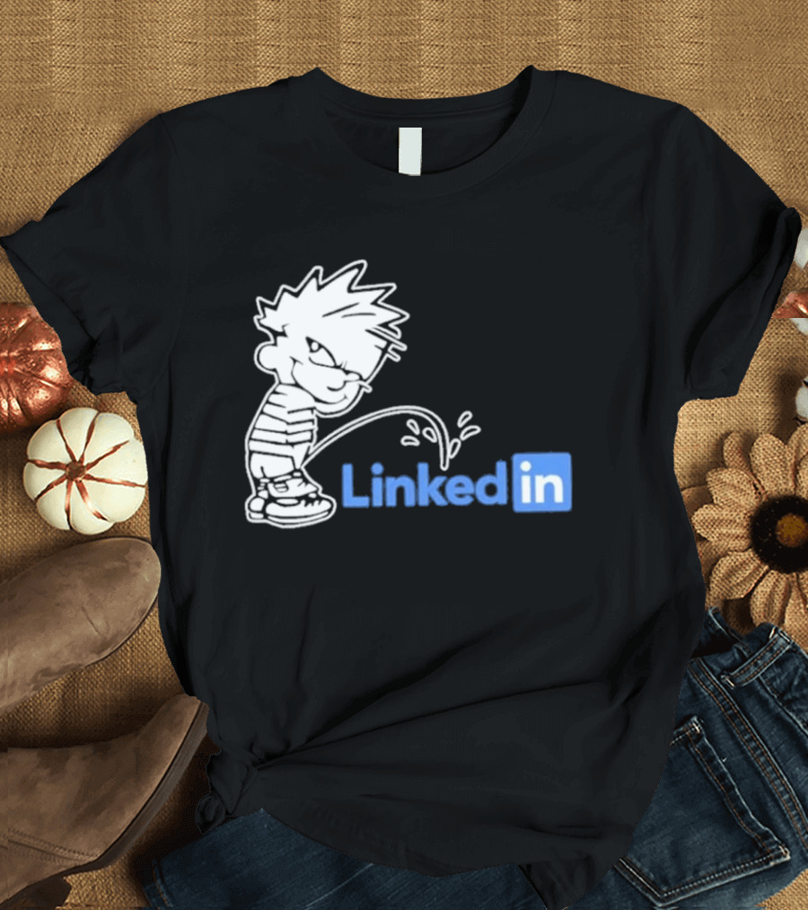Calvin Pissing LinkedIn T-Shirt