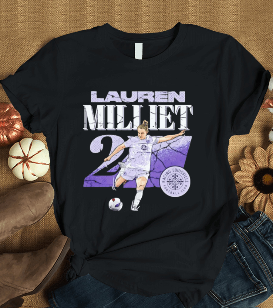 Lauren Milliet Racing Louisville FC 26 Soccer Player T-Shirt
