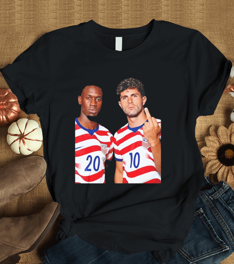 Christian Pulisic Folarin Balogun USMNT Soccer Iconic Gesture T-Shirt
