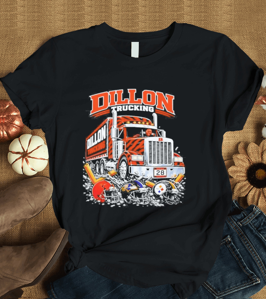 Corey Dillon Cincinnati Bengals Dillon Trucking Football Truck T-Shirt