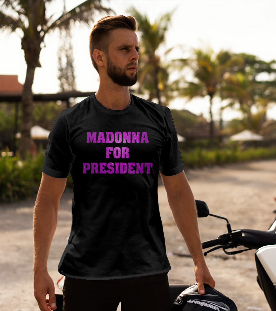Madonna For President Glitter Purple T-Shirt