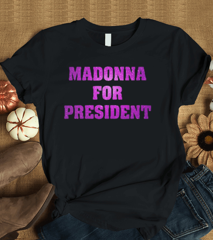 Madonna For President Glitter Purple T-Shirt
