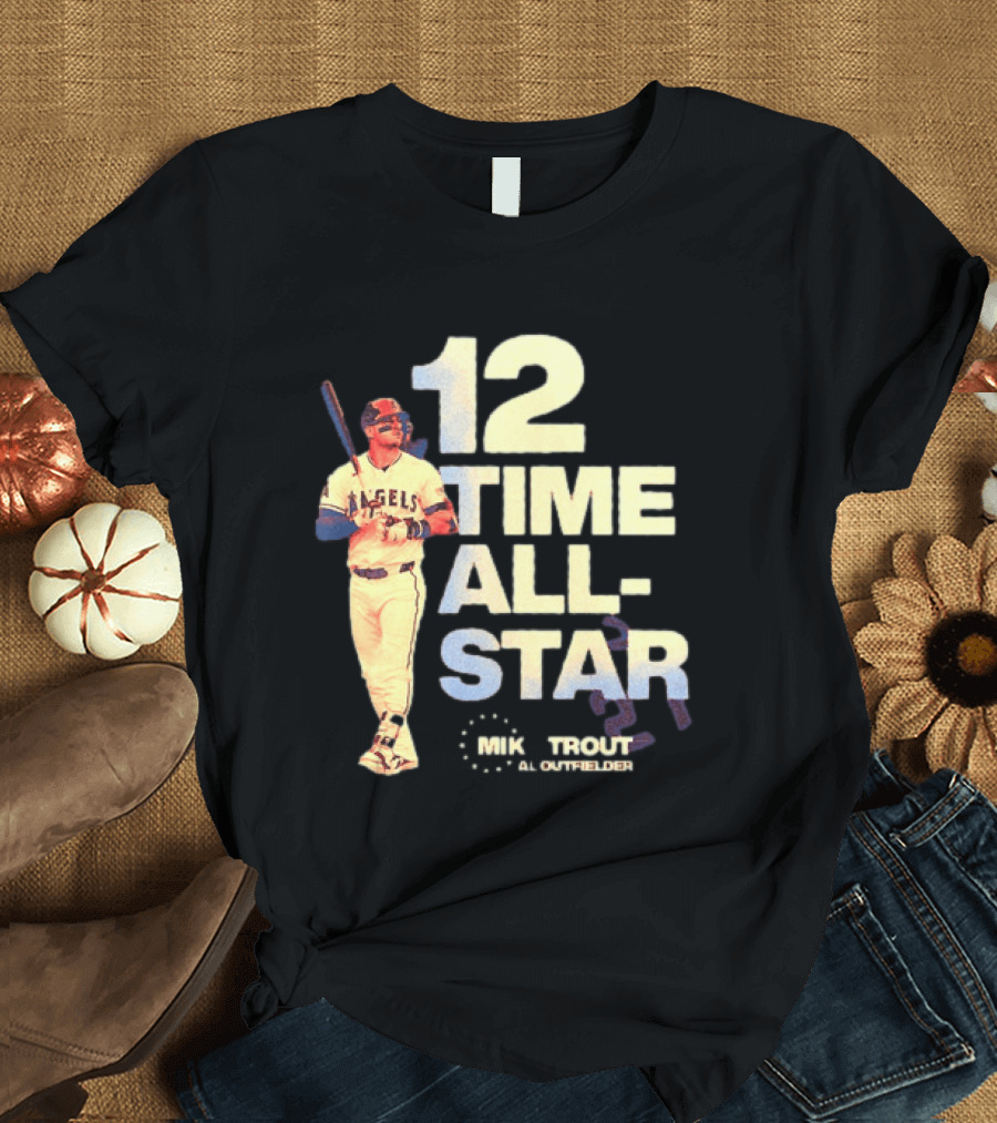 Mike Trout 12 Time All Star Los Angeles Angels MLB Baseball T-Shirt