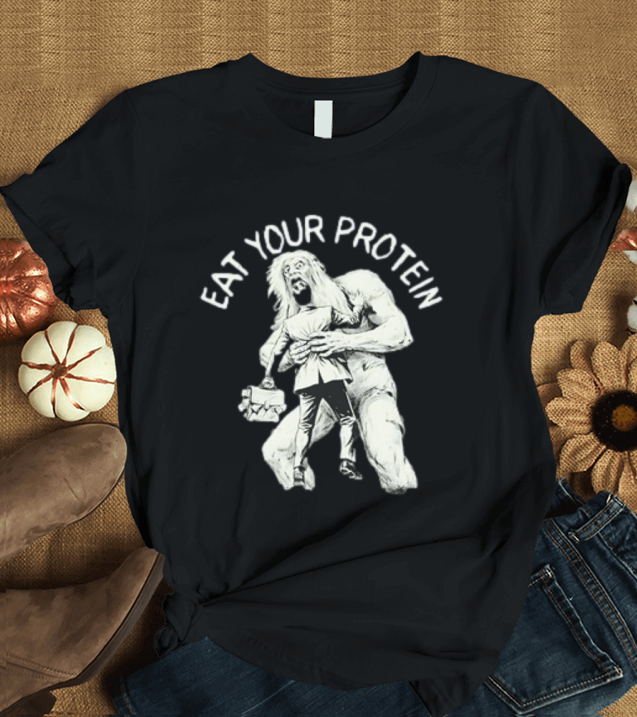 Eat Your Protein Bigfoot Hugging Businessman T-Shirt