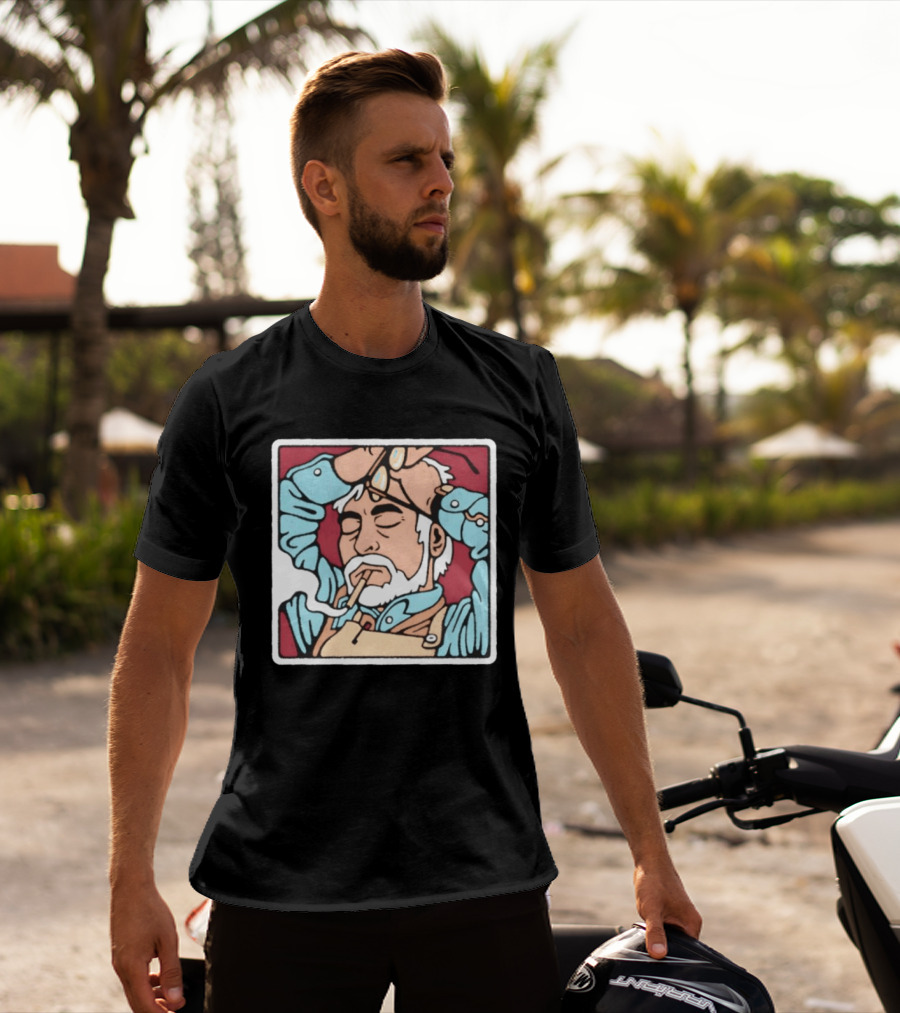 Hayao Miyazaki Smoking Studio Ghibli Filmmaker Animation Mens Casual T-Shirt