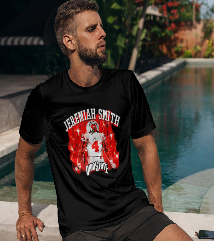 Jeremiah Smith Ohio State Buckeyes Number 4 Football Player T-Shirt