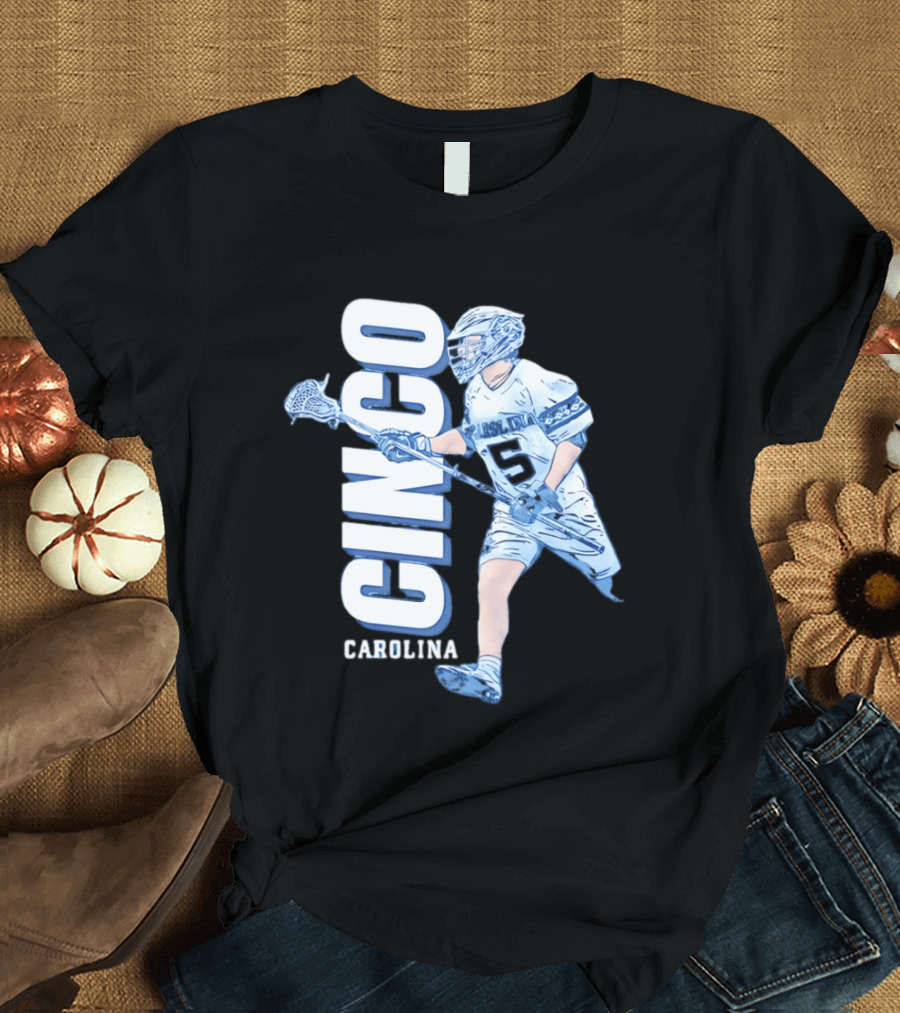 Cinco Carolina Peter Thomann Lacrosse Player Number 5 T-Shirt