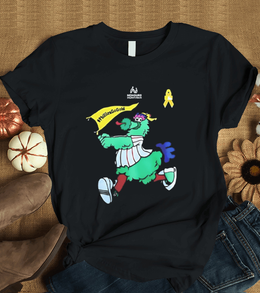 Philadelphia Phillies Go Gold Nemours Children's Health Phanatic Ribbon T-Shirt