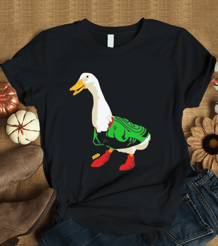 Y Si Si Duck Funny Quirky Cartoon Character In Bright Outfit T-Shirt