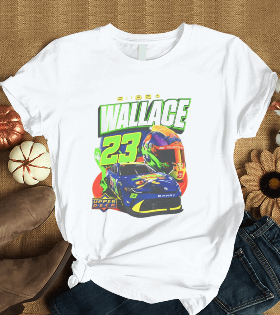 Bubba Wallace 23XI Racing Upper Deck Collectibles NASCAR Camry Helmet T-Shirt