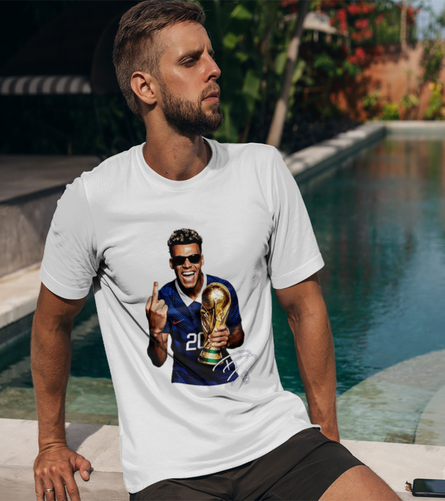 Desire Doue France National Team 20 Trophy Celebration Gesture T-Shirt