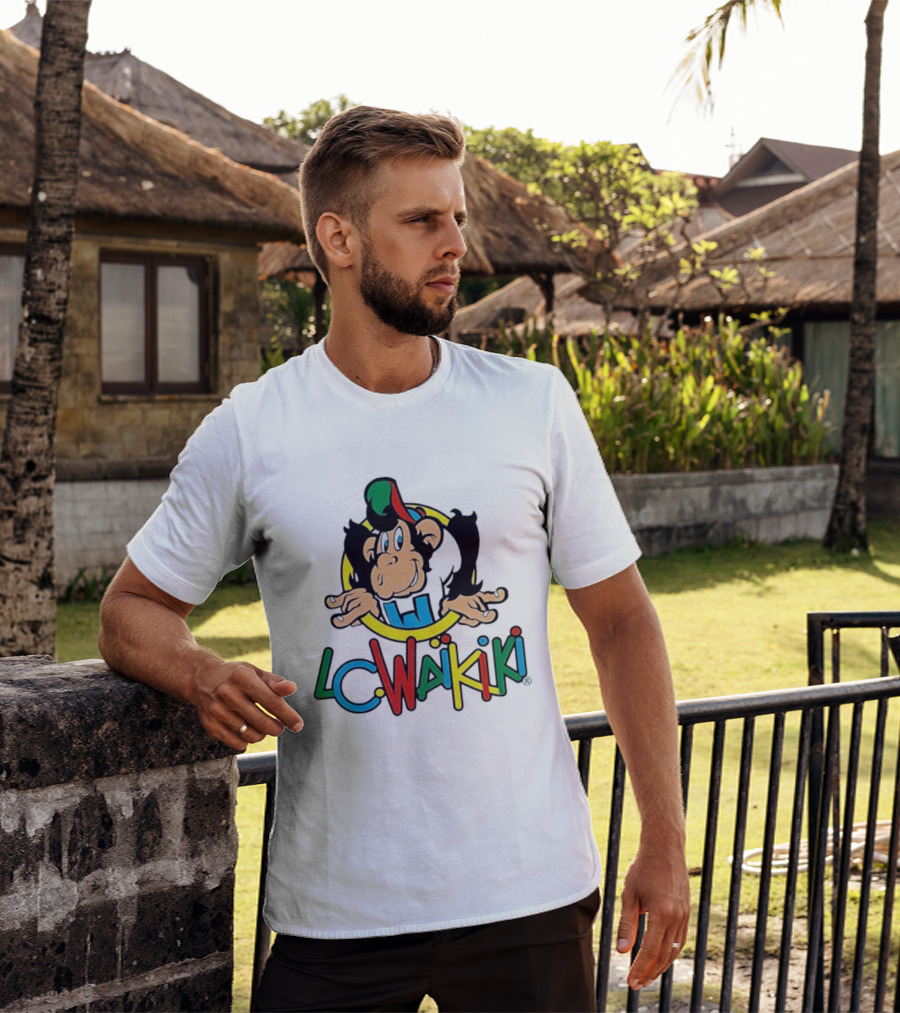 LC Waikiki Colorful Cartoon Monkey T-Shirt