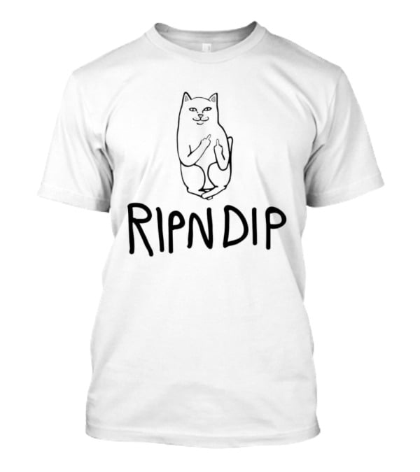 Lord Nermal Ripndip Cat Middle Fingers Flipping Fun T-Shirt