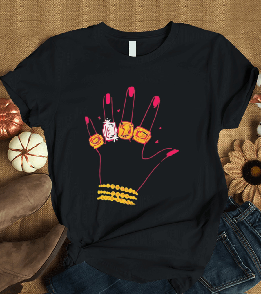 Hand Wearing Rings Bracelets 13 + 87 TNT Love Story T-Shirt