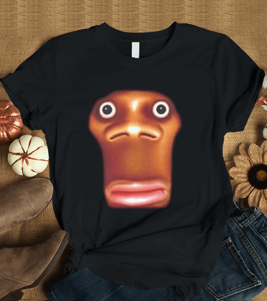 Stop Looking At Me Face Staring Meme Brown Expression T-Shirt