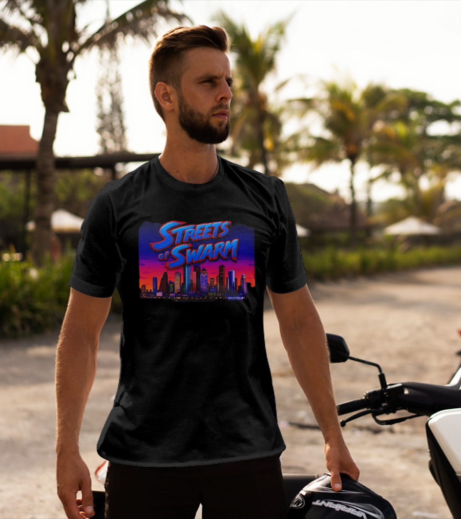 Streets Of Swarm Houston Texans Arcade Skyline Skyline T-Shirt