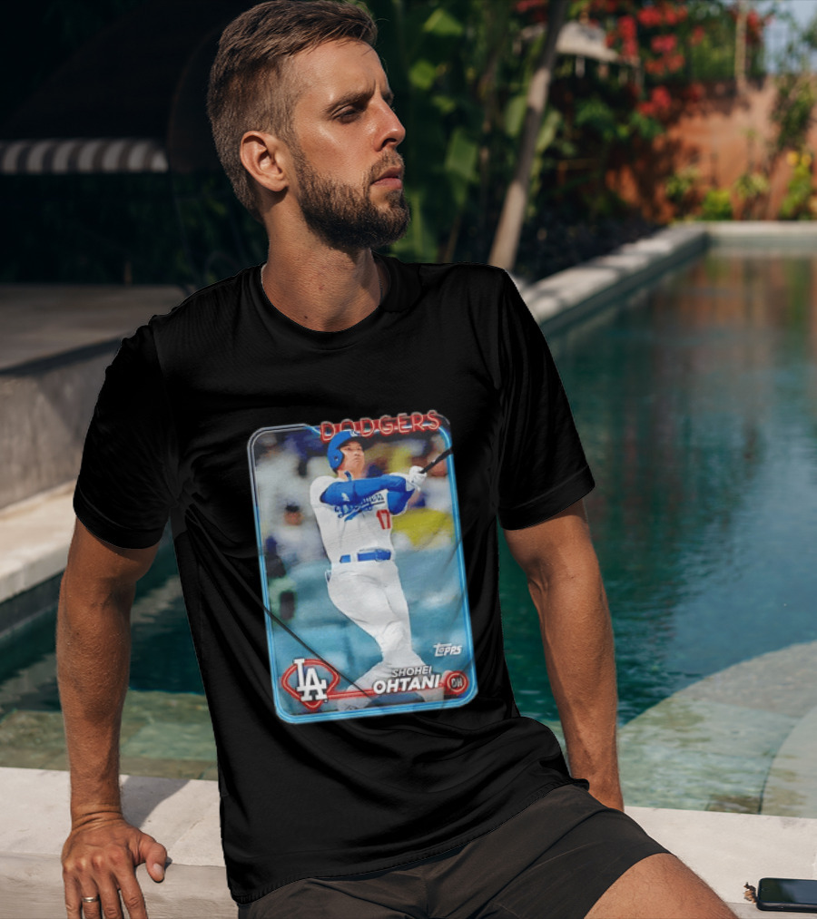 Topps Shohei Ohtani LA Dodgers Batter Neon Script T-Shirt