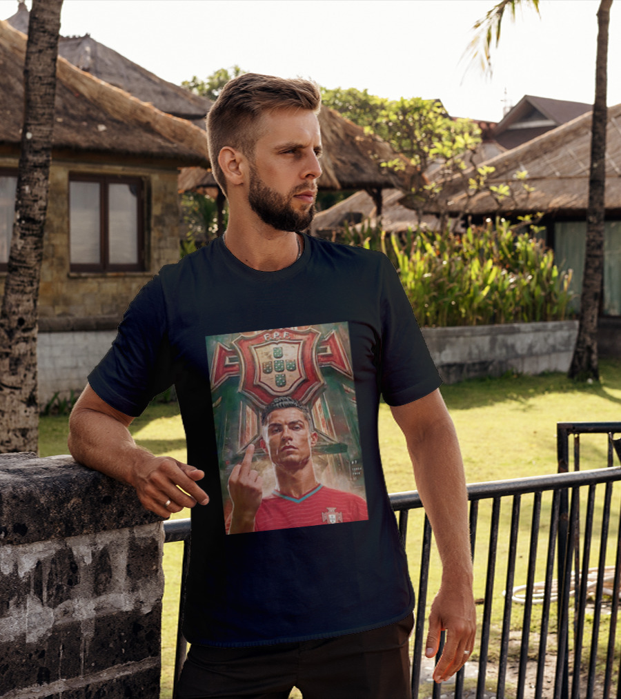 Portugal Soccer CR7 Gesture FIFA Crest T-Shirt