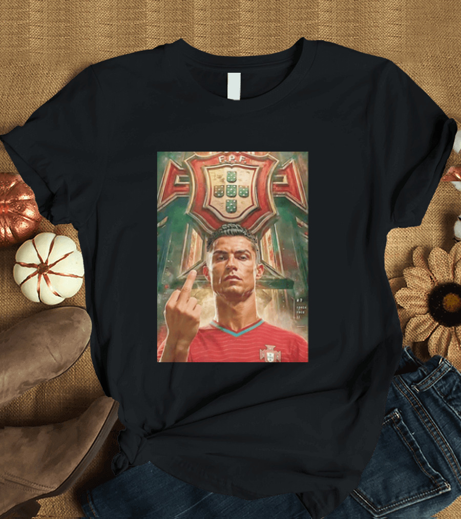 Portugal Soccer CR7 Gesture FIFA Crest T-Shirt