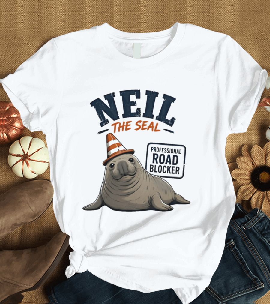 Neil The Seal Traffic Cone Hat Professional Road Blocker T-Shirt