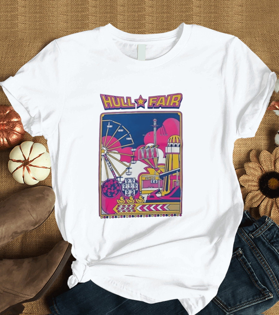 Hull Fair Ferris Wheel Carnival Rides And Helter Skelter T-Shirt