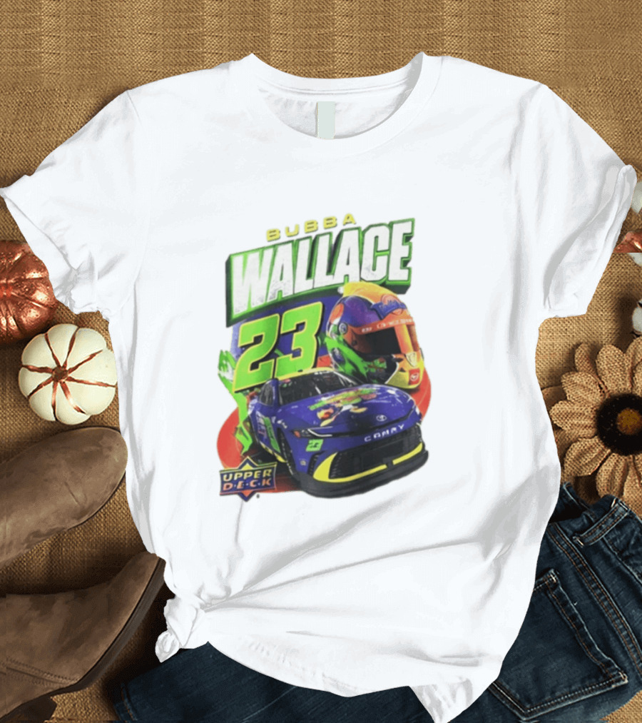 Space Jam's 30th Anniversary Bubba Wallace 23 Upper Deck Racing Car Helmet T-Shirt