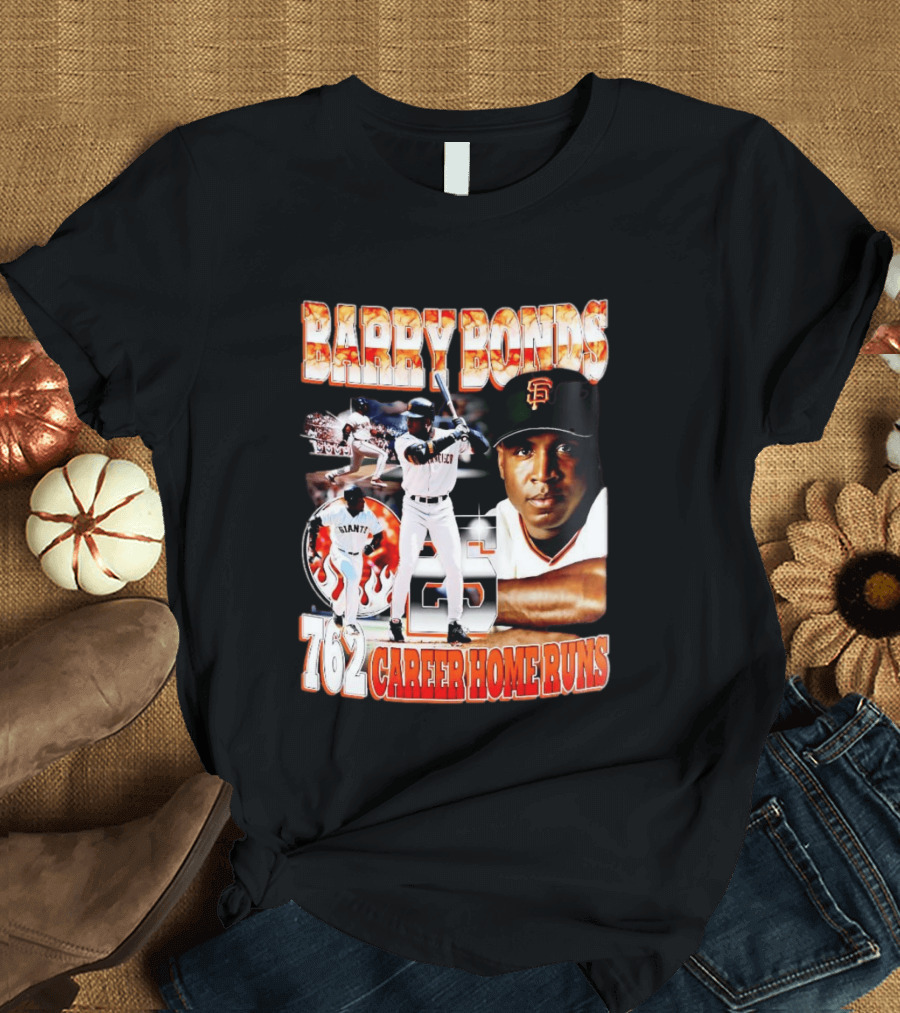 Barry Bonds Giants 25 San Francisco 762 Career Home Runs T-Shirt