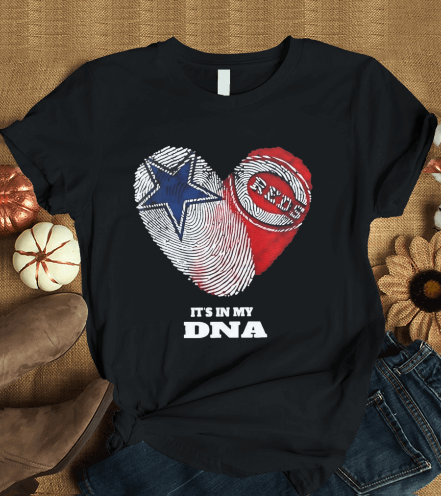 Dallas Cowboys Heart Cincinnati Reds It's In My DNA 2026 T-Shirt