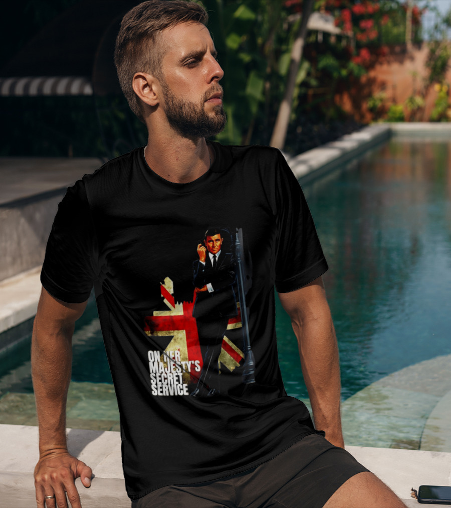 James Bond On Her Majesty's Secret Service British Flag Spy T-Shirt
