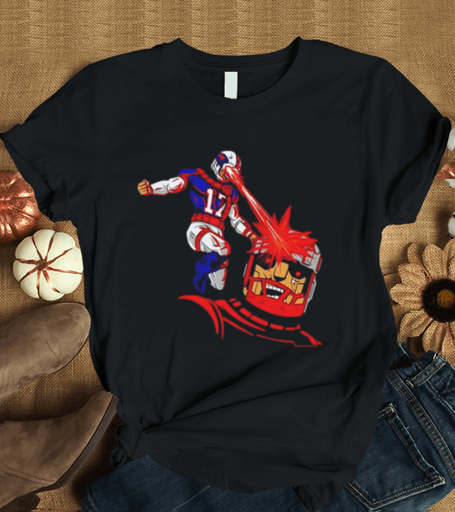 Buffalo Bills Josh Allen Laser Eyes Vs. Bo Jackson Battle Arena T-Shirt