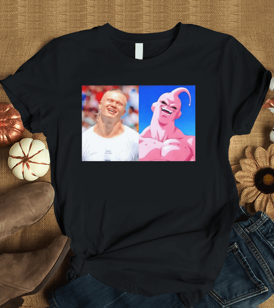 Erling Haaland Majin Buu Dragon Ball Z Comparison T-Shirt
