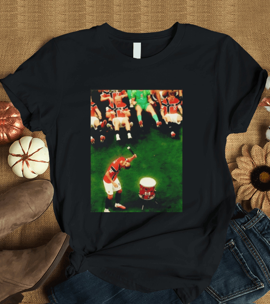 Erling Haaland Norway Football Team Drummer Celebration 26WC T-Shirt