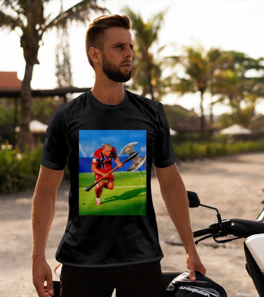 Erling Haaland Norway Viking Warrior Meme Football Team T-Shirt