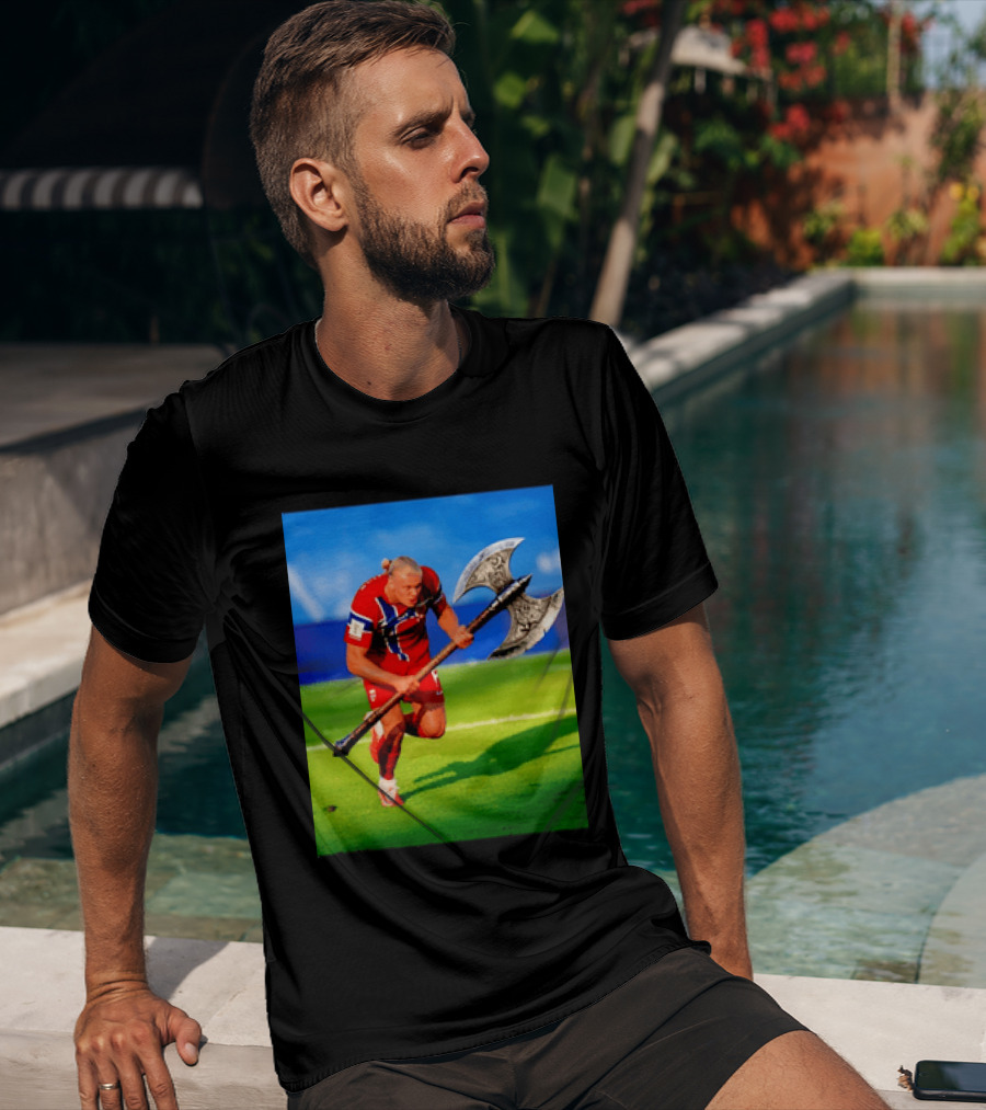 Erling Haaland Norway Viking Warrior Meme Football Team T-Shirt