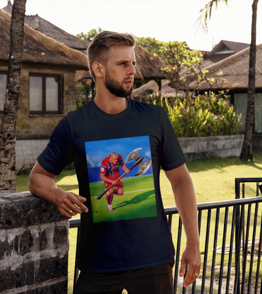 Erling Haaland Norway Viking Warrior Meme Football Team T-Shirt