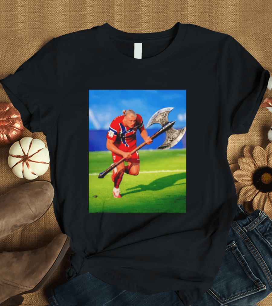 Erling Haaland Norway Viking Warrior Meme Football Team T-Shirt