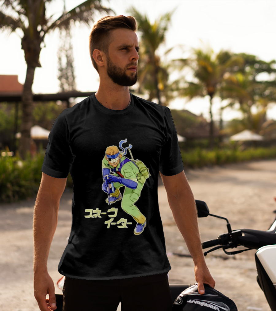 Naked Snake Metal Gear Solid Snake Eater Crouching Pose Japanese T-Shirt