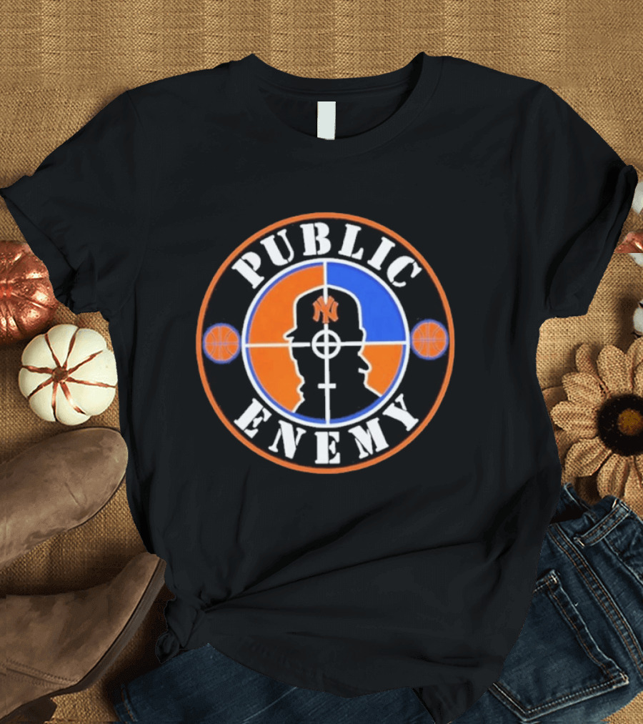 Public Enemy New York Knicks Basketball Crosshair T-Shirt