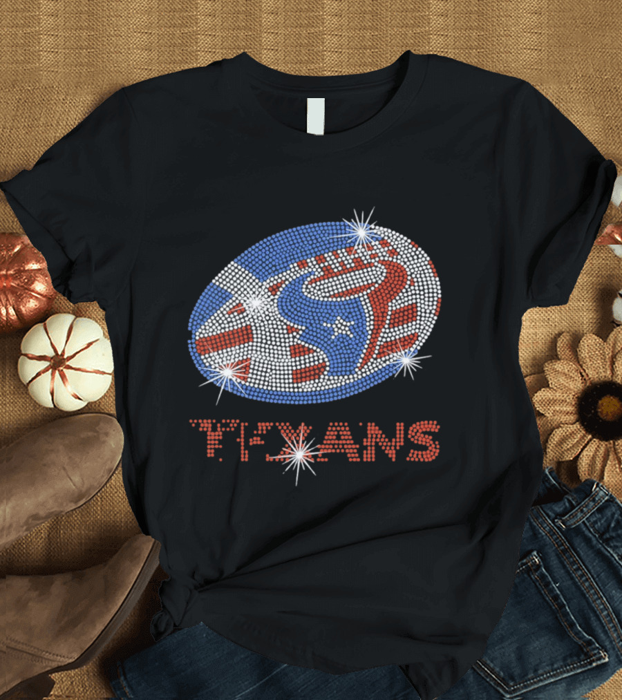 Texans Football Rhinestone Sparkle Team T-Shirt