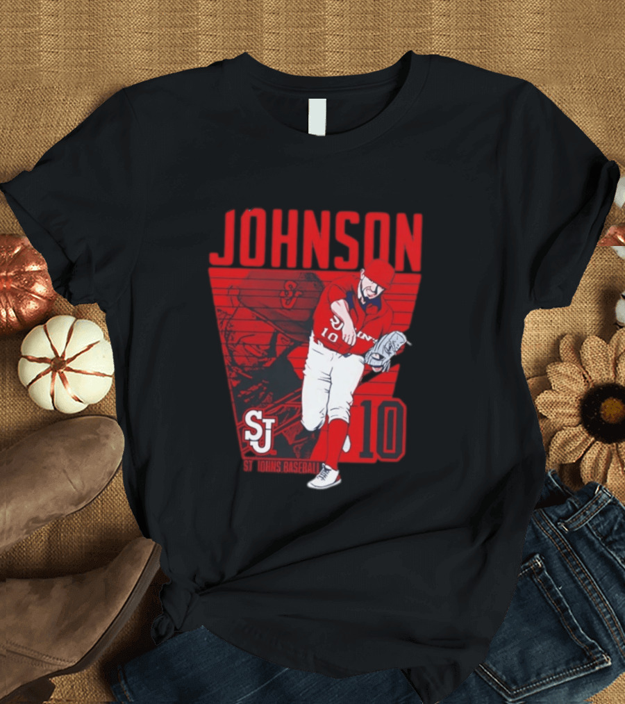 St. John's Baseball Johnson 10 Player Action T-Shirt