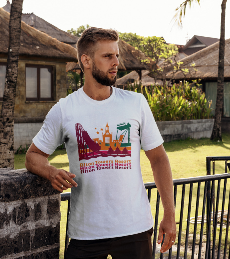 Alton Towers Resort Iconic Rides And Castle Attractions T-Shirt