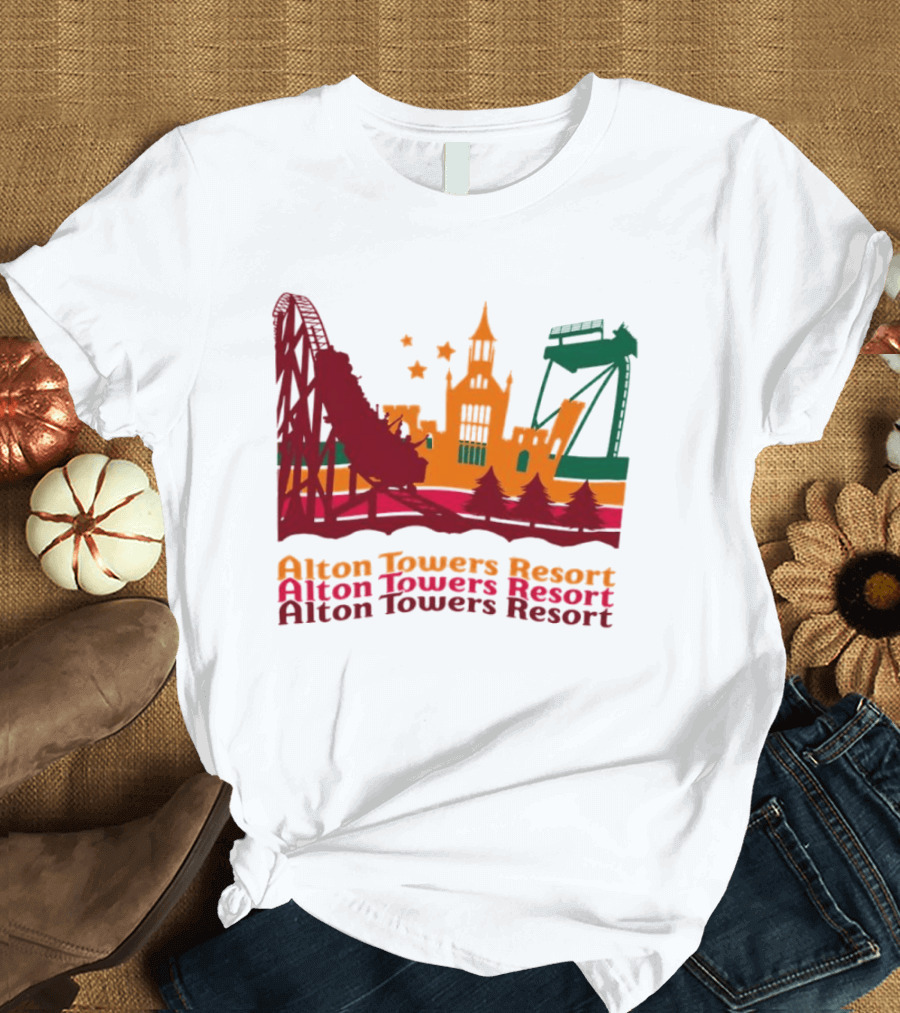 Alton Towers Resort Iconic Rides And Castle Attractions T-Shirt