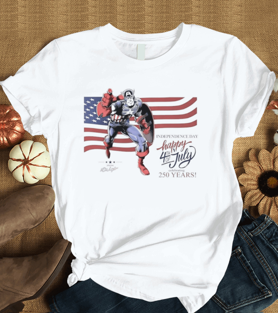 Captain America Marvel Comics Happy 4th Of July Independence Day Celebration T-Shirt