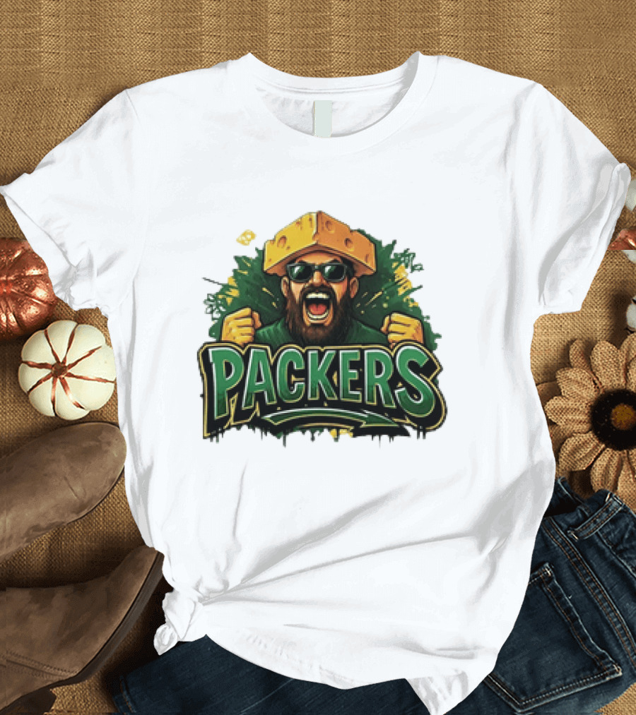Packers Cheesehead Fan Graffiti T-Shirt