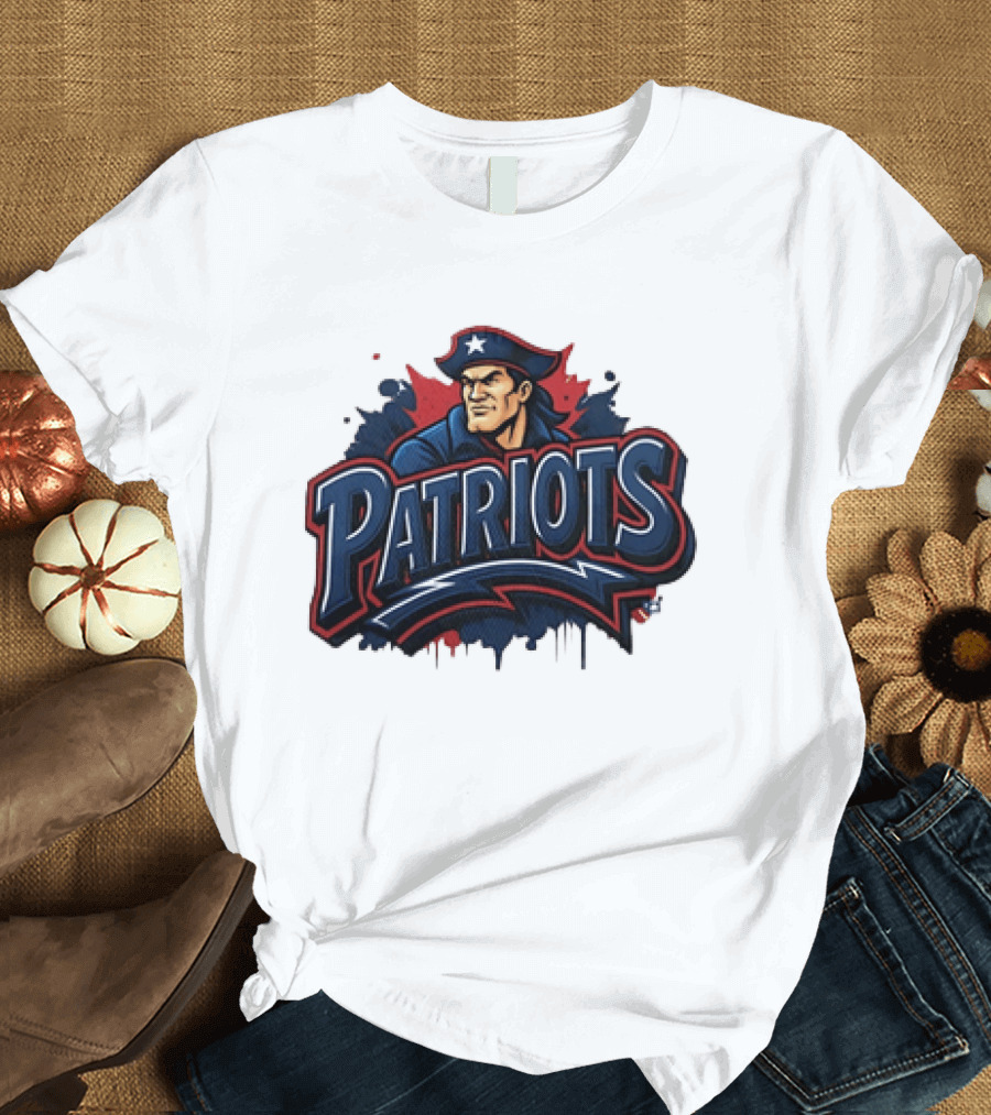 New England Patriots Graffiti Pat Patriot Iconic Team T-Shirt