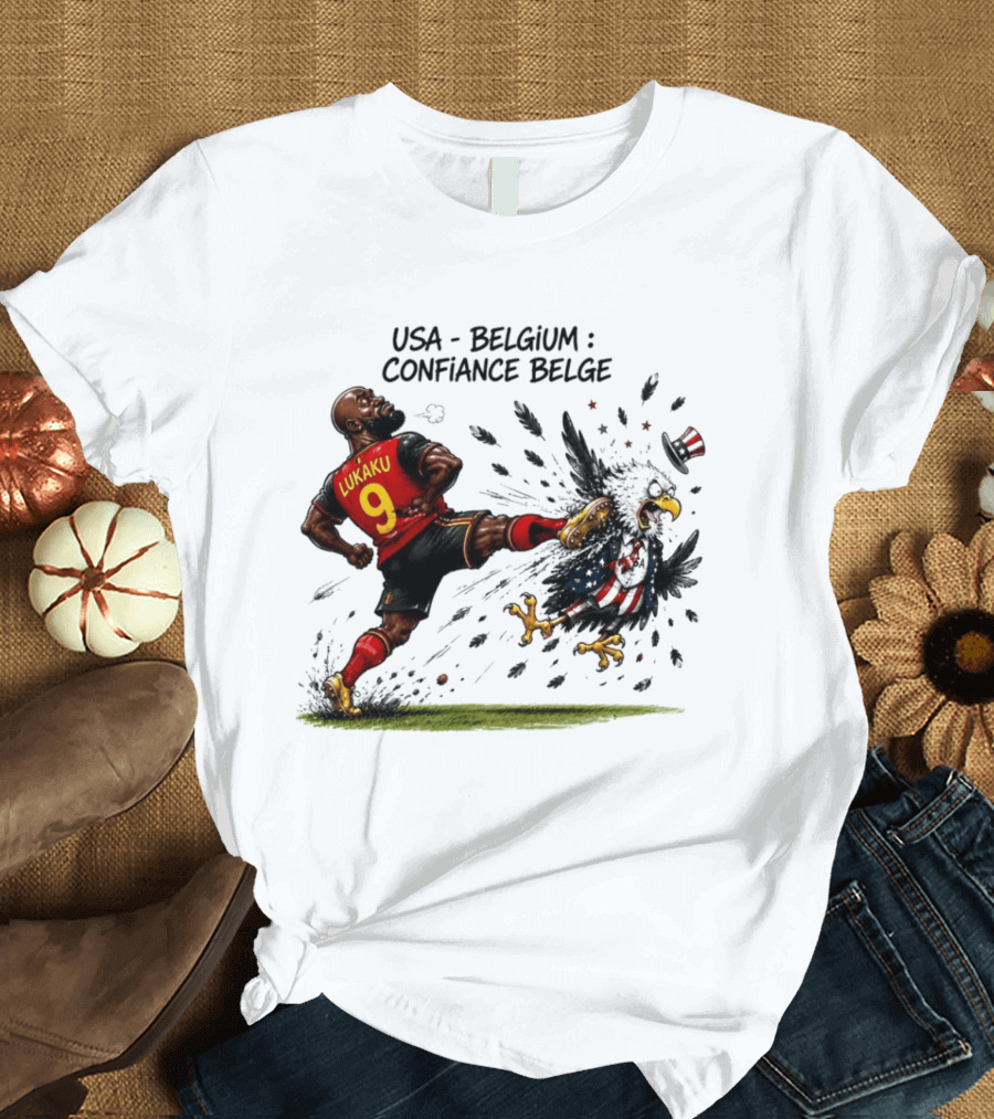 USA Belgium Confiance Belge Romelu Lukaku Cartoon T-Shirt