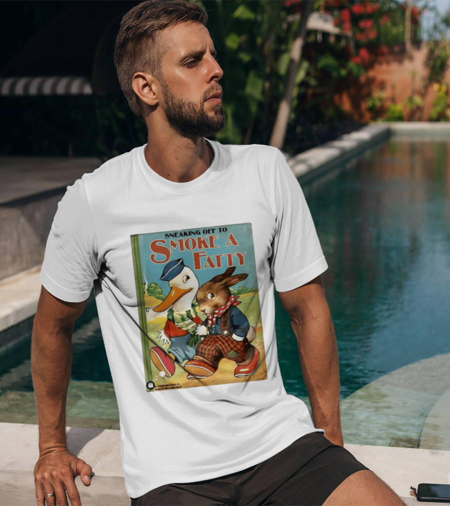 Sneaking Off To Smoke A Fatty Anthropomorphic Duck Rabbit Book Cover T-Shirt