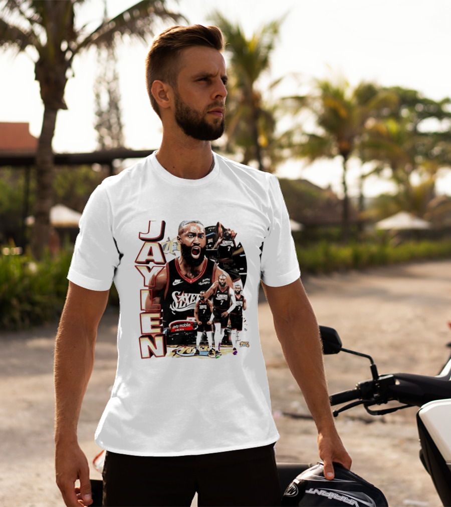 Jaylen Brown Nike 76ers Number 7 Bootleg Collage T-Shirt