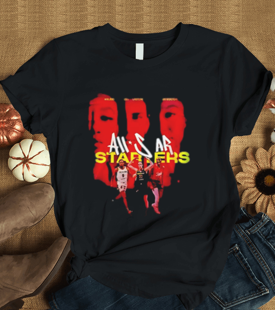 Caitlin Clark Kelsey Mitchell Aliyah Boston All Star Starters Indiana Fever T-Shirt