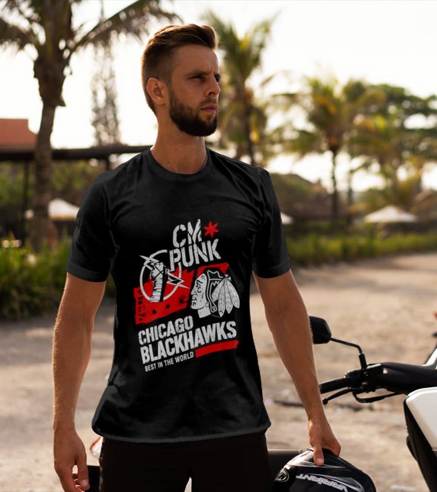 CM Punk Chicago Blackhawks Best In The World T-Shirt